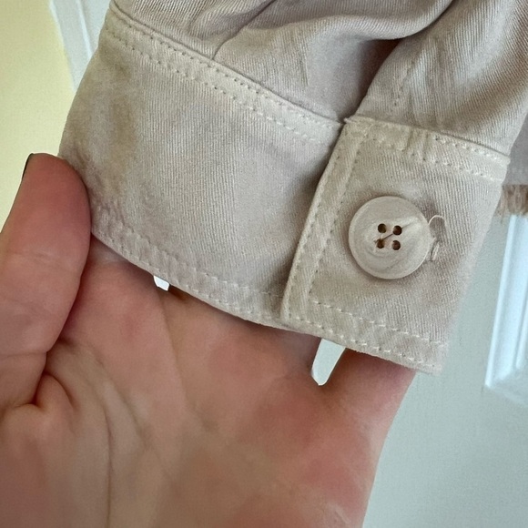 Maven West Cinched Waist Jacket Sand Cream Raw Hem Women’s Small - Picture 9 of 11